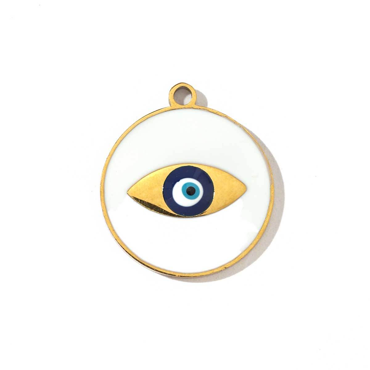 6pcs/pack Religious Stainless Steel Enamel Eye Cross Hamsa Hand Charms Heart Triangle Stone Necklace DIY Small Pendant Wholesale