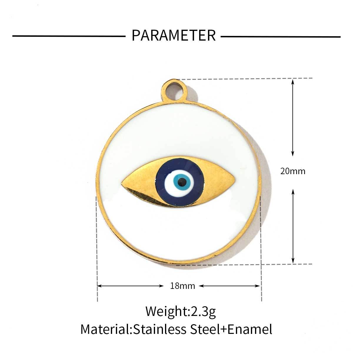 6pcs/pack Religious Stainless Steel Enamel Eye Cross Hamsa Hand Charms Heart Triangle Stone Necklace DIY Small Pendant Wholesale