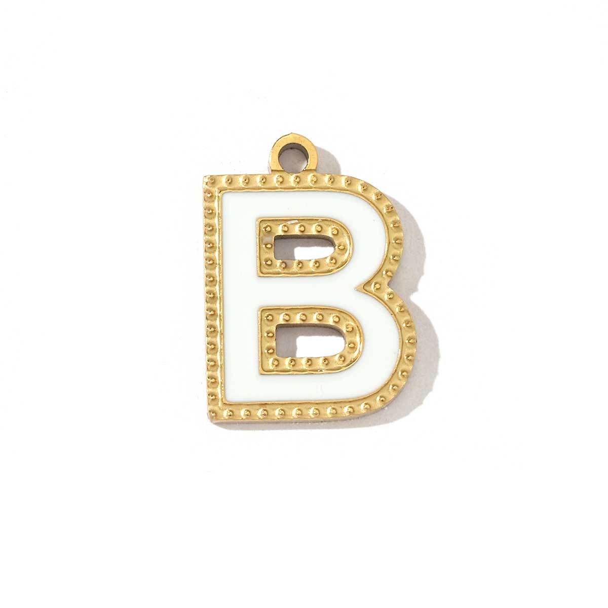 6pcs/pack Fashion Stainless Steel Colorful Enamel Initial Alphabet A-Z Charms Letter Necklace DIY Small Pendant Wholesale