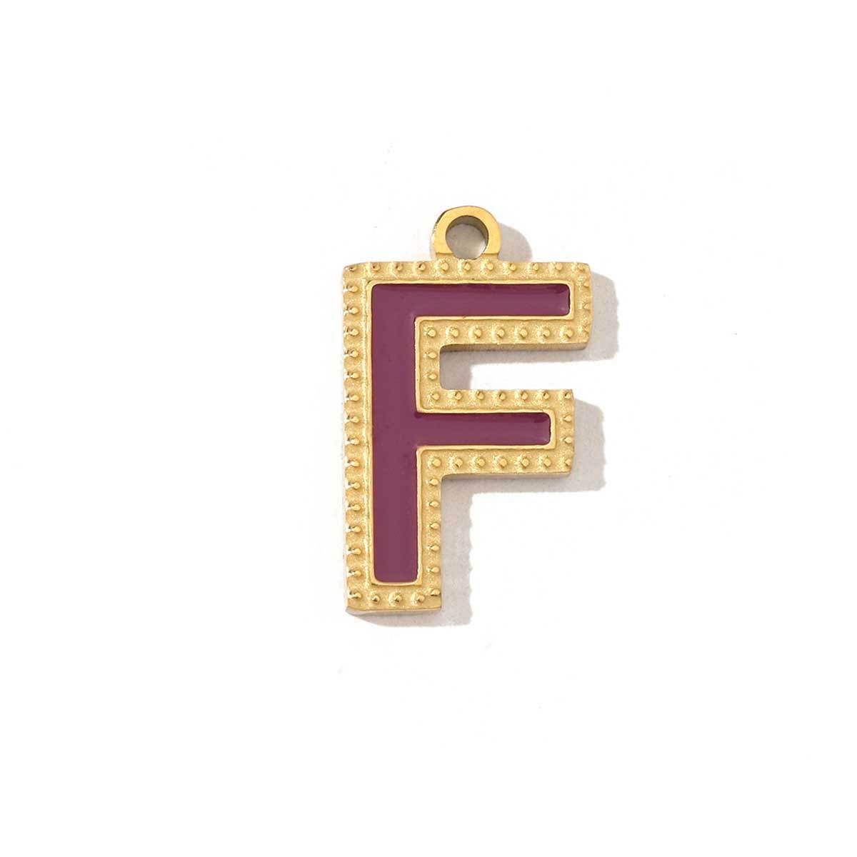 6pcs/pack Fashion Stainless Steel Colorful Enamel Initial Alphabet A-Z Charms Letter Necklace DIY Small Pendant Wholesale