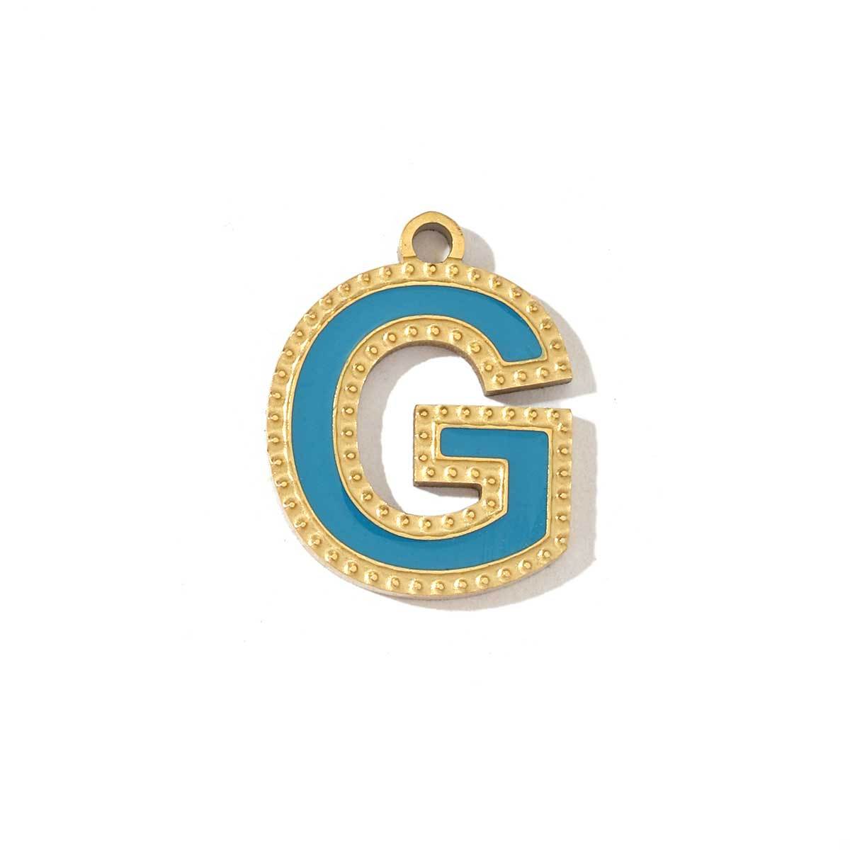6pcs/pack Fashion Stainless Steel Colorful Enamel Initial Alphabet A-Z Charms Letter Necklace DIY Small Pendant Wholesale