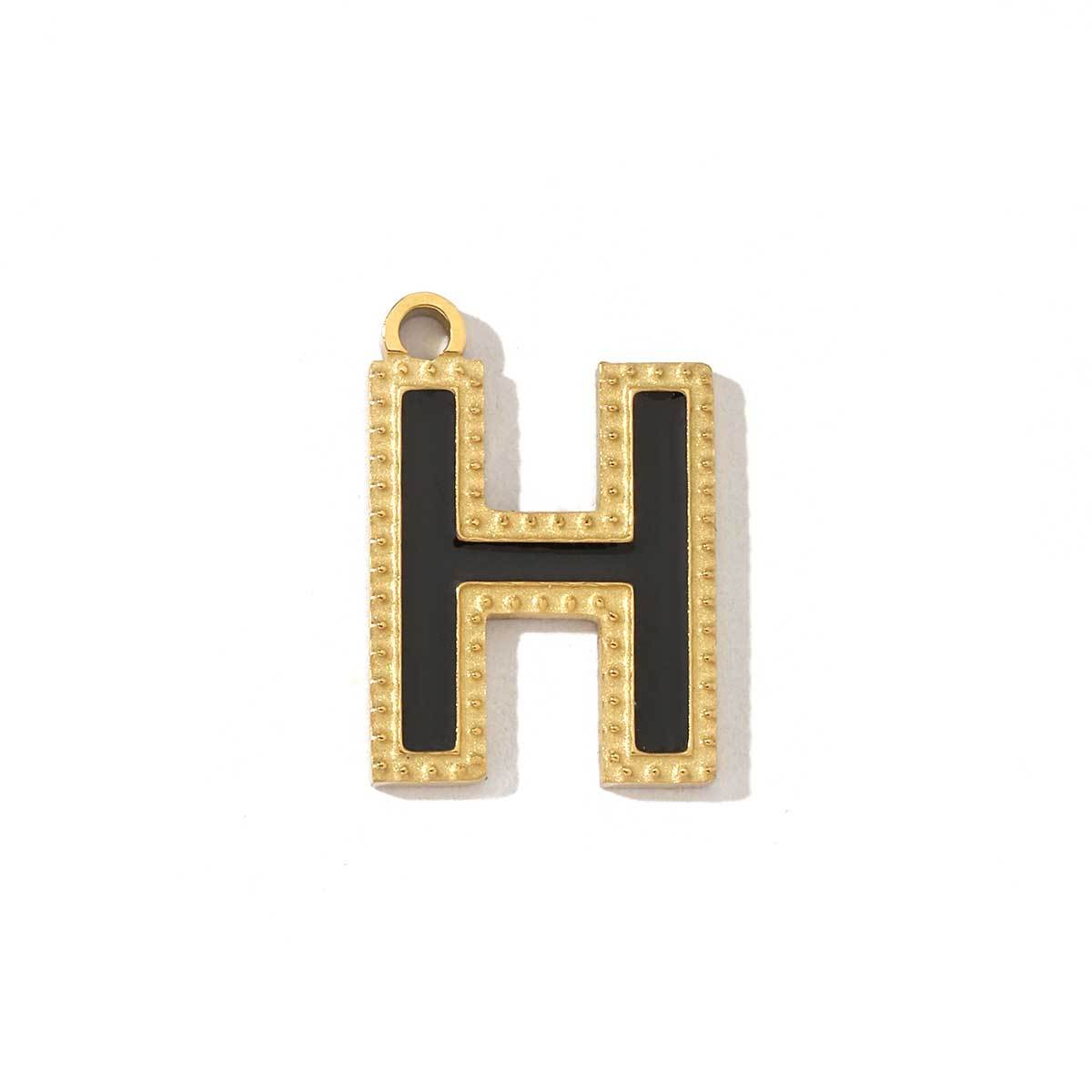 6pcs/pack Fashion Stainless Steel Colorful Enamel Initial Alphabet A-Z Charms Letter Necklace DIY Small Pendant Wholesale