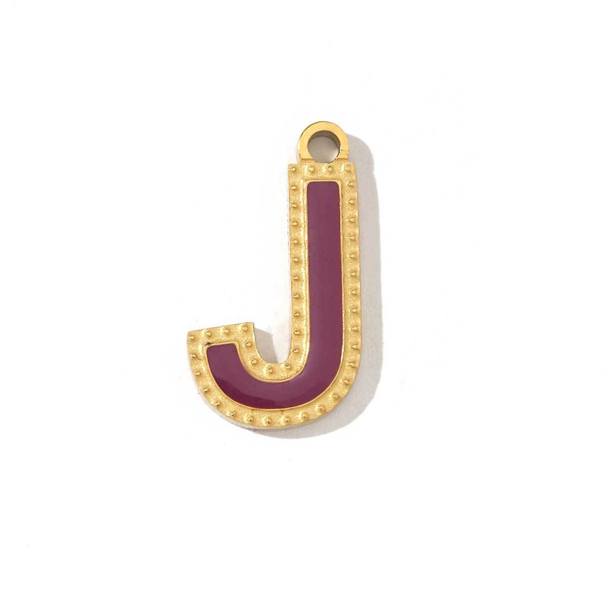 6pcs/pack Fashion Stainless Steel Colorful Enamel Initial Alphabet A-Z Charms Letter Necklace DIY Small Pendant Wholesale