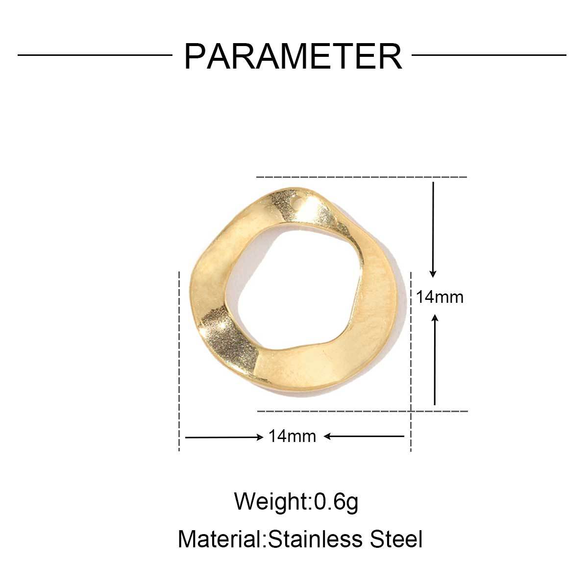 6pcs/pack French Style Stainless Steel Gold Color Hollow Geometric Charms Enamel Heart DIY Small Accessories For Necklaces Making