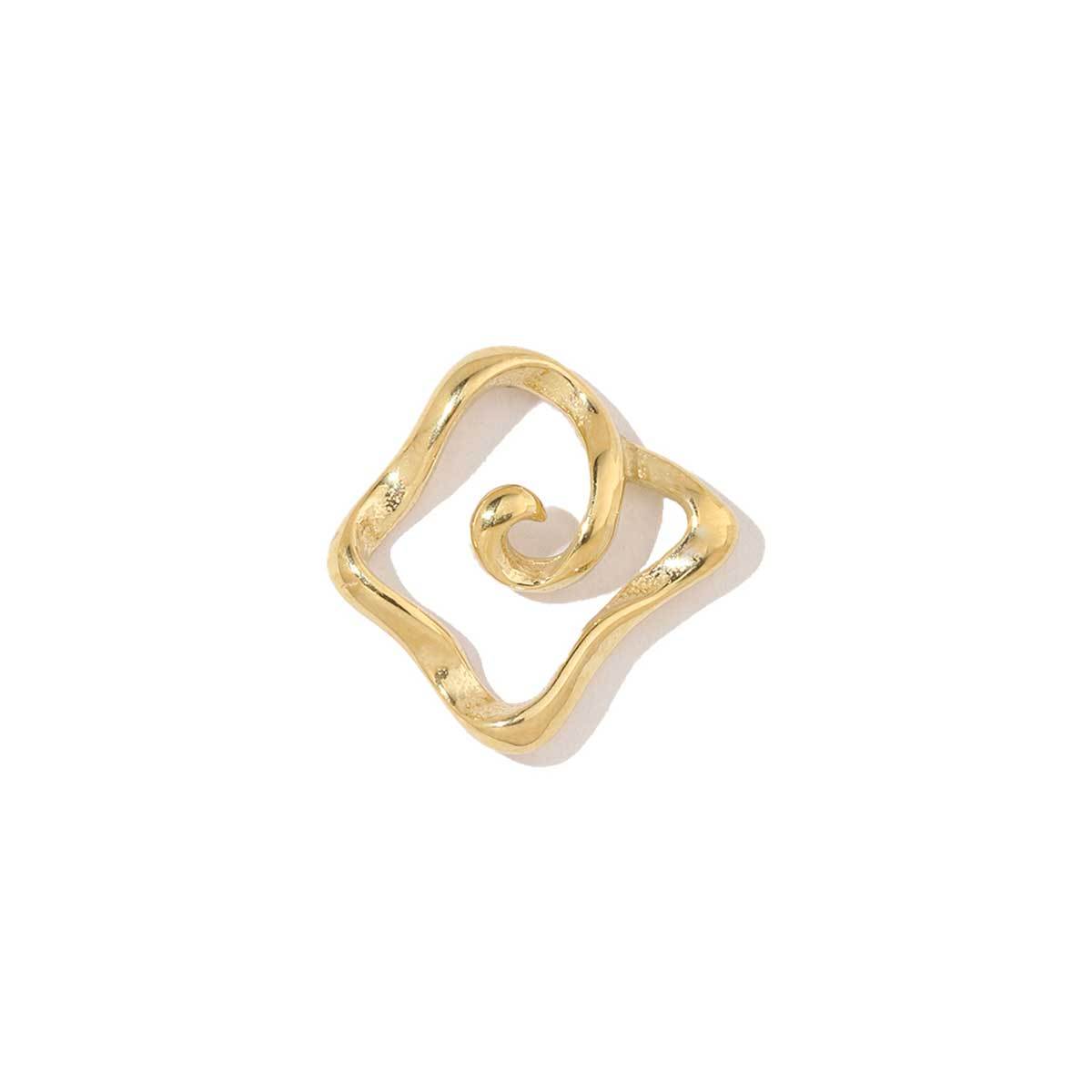 6pcs/pack French Style Stainless Steel Gold Color Hollow Geometric Charms Enamel Heart DIY Small Accessories For Necklaces Making