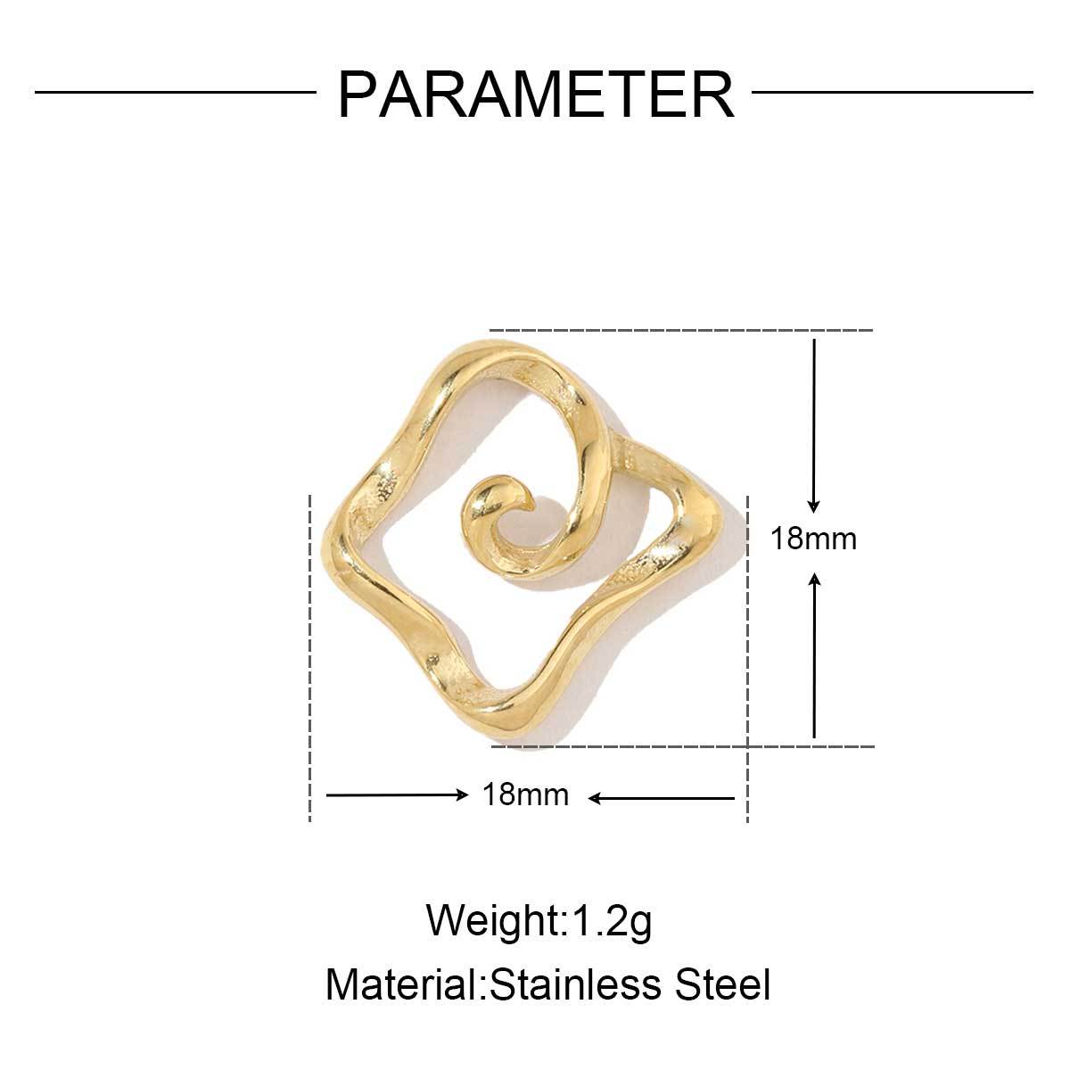 6pcs/pack French Style Stainless Steel Gold Color Hollow Geometric Charms Enamel Heart DIY Small Accessories For Necklaces Making