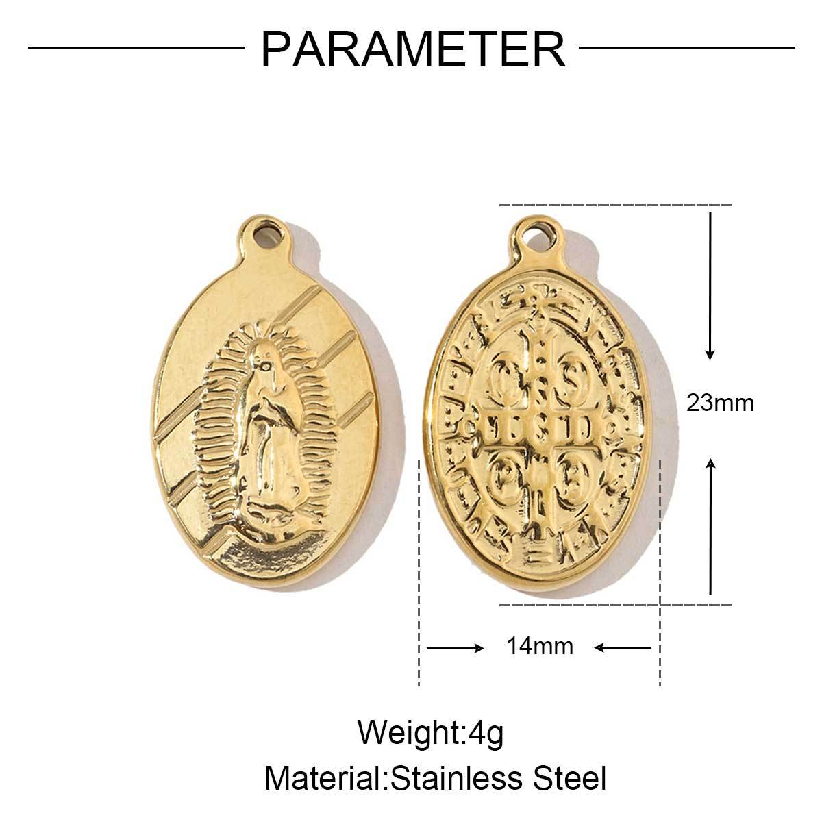 6pcs/pack Stainless Steel 18k Gold Color Heart Buddha Eye Charms Wholesale Pin Spanner DIY Small Pendant For Jewelry Making