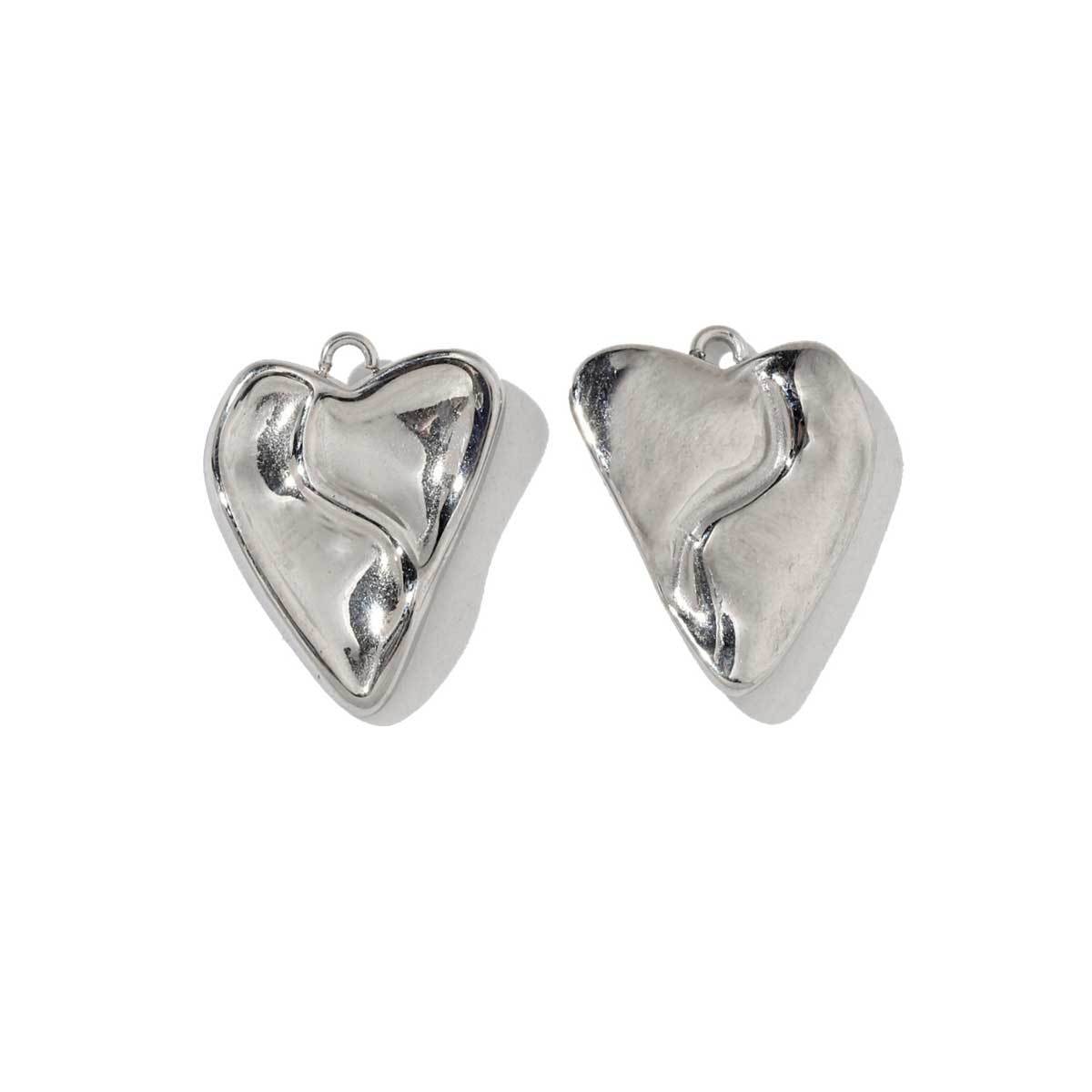 6pcs/pack Stainless Steel Metal Color Irregular Love Heart Wing Charms  Lock Cloud Geometry Necklace DIY Small Pendant Wholesale