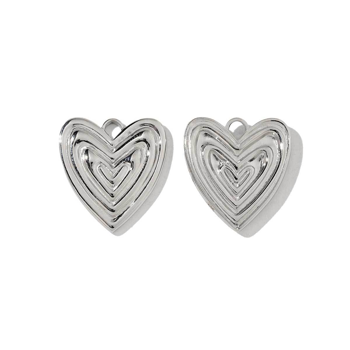 6pcs/pack Stainless Steel Metal Color Irregular Love Heart Wing Charms  Lock Cloud Geometry Necklace DIY Small Pendant Wholesale