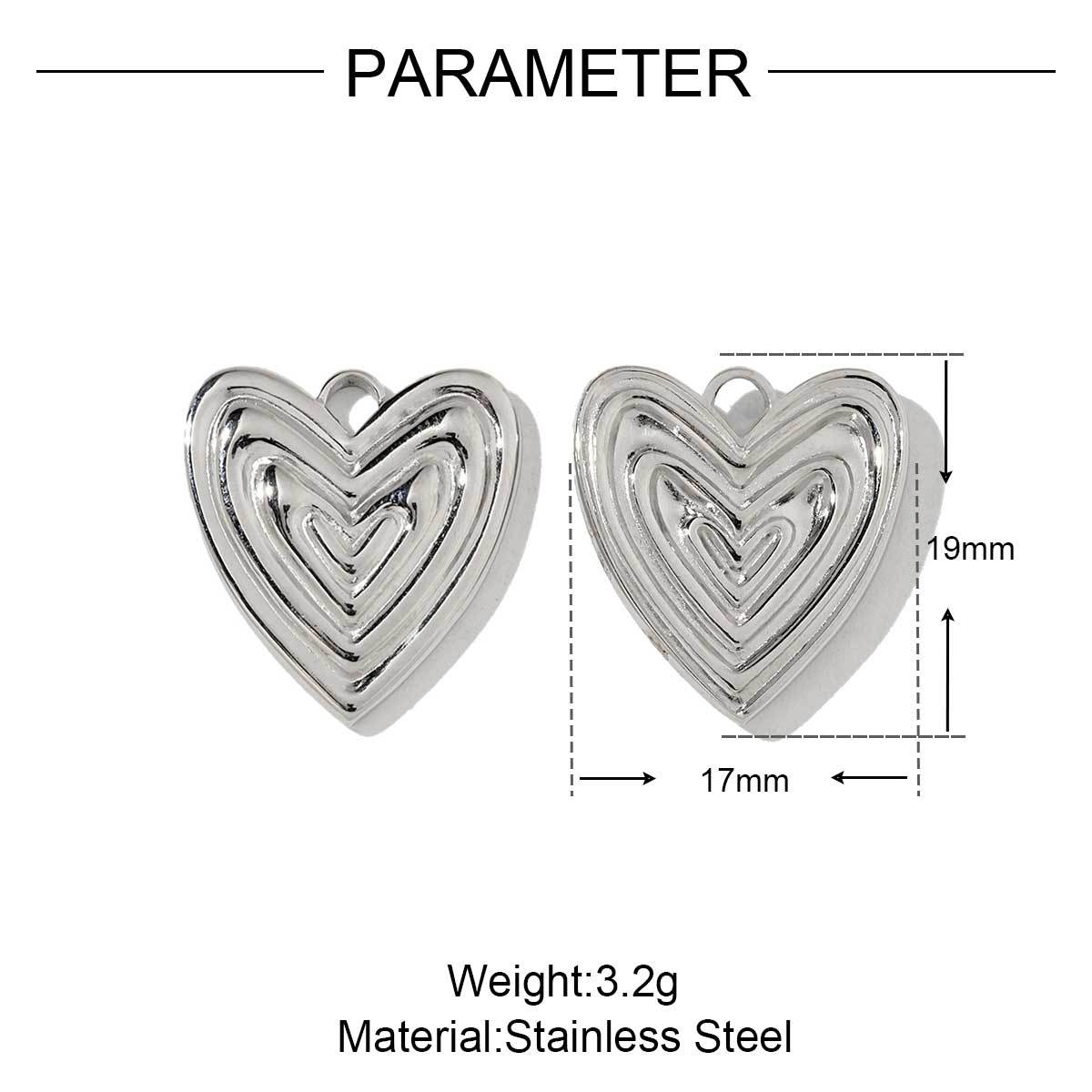 6pcs/pack Stainless Steel Metal Color Irregular Love Heart Wing Charms  Lock Cloud Geometry Necklace DIY Small Pendant Wholesale