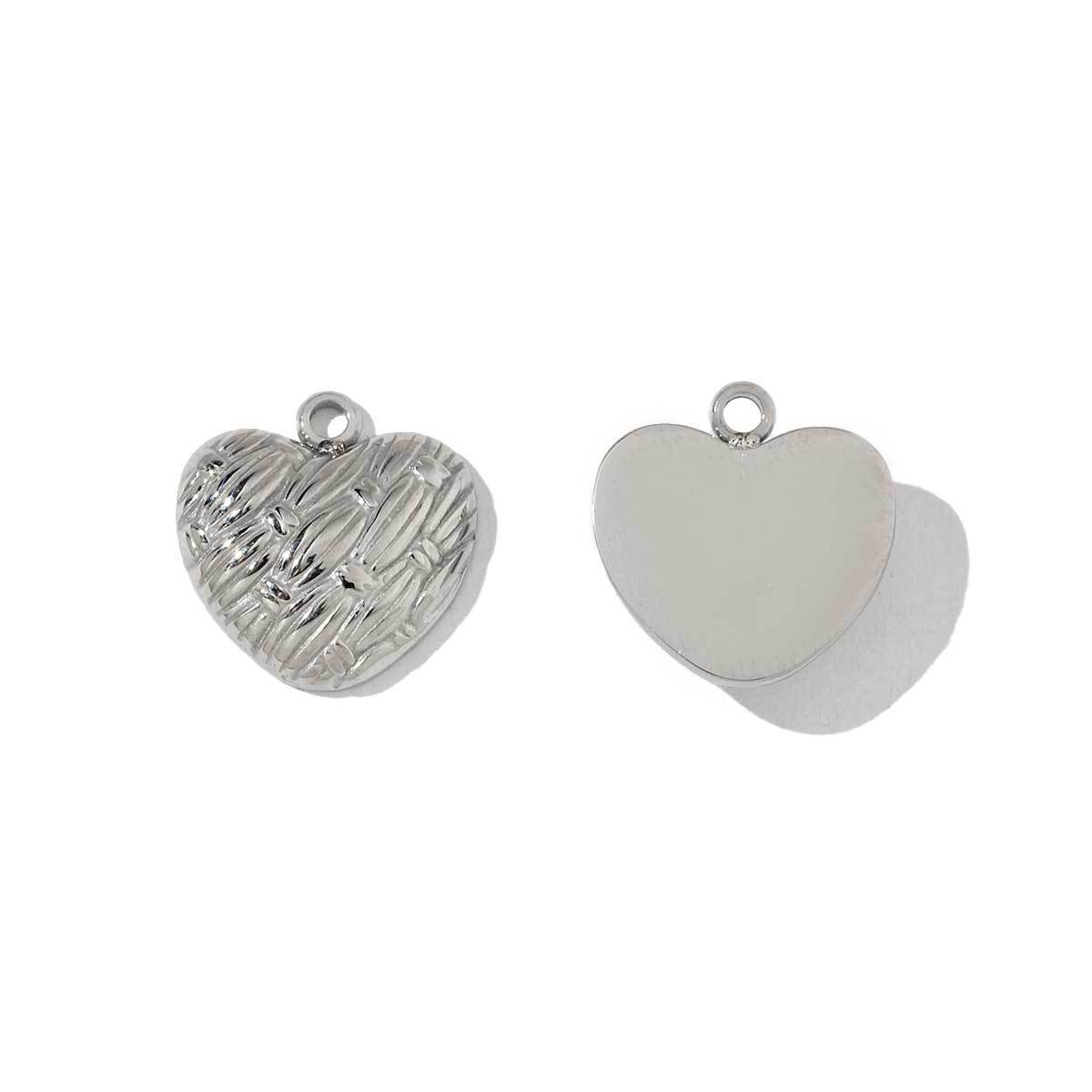 6pcs/pack Stainless Steel Metal Color Irregular Love Heart Wing Charms  Lock Cloud Geometry Necklace DIY Small Pendant Wholesale