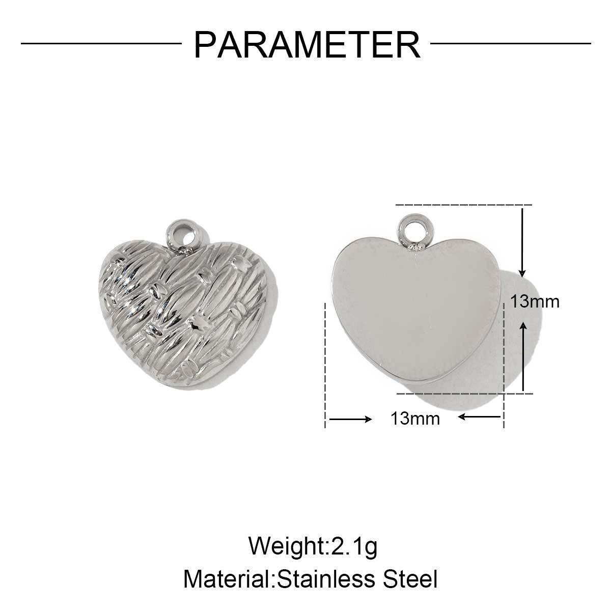 6pcs/pack Stainless Steel Metal Color Irregular Love Heart Wing Charms  Lock Cloud Geometry Necklace DIY Small Pendant Wholesale