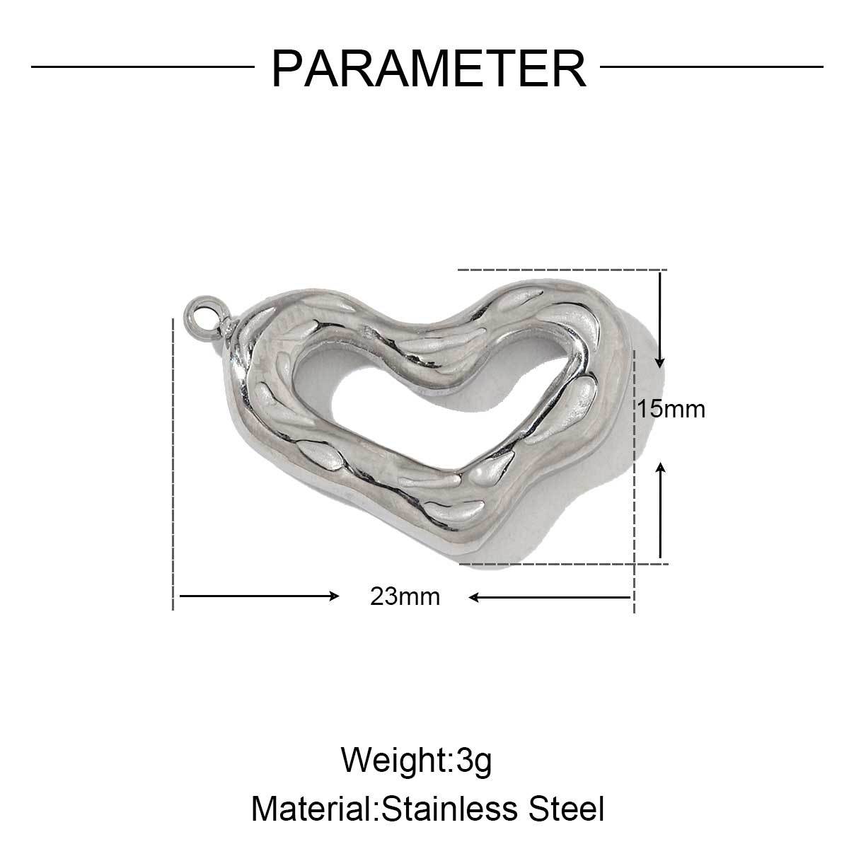 6pcs/pack Stainless Steel Metal Color Irregular Love Heart Wing Charms  Lock Cloud Geometry Necklace DIY Small Pendant Wholesale
