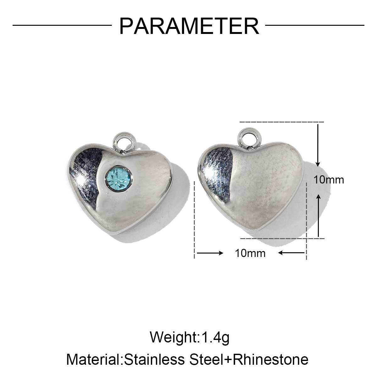 6pcs/pack Stainless Steel Metal Color Irregular Love Heart Wing Charms  Lock Cloud Geometry Necklace DIY Small Pendant Wholesale