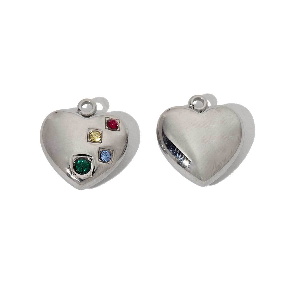 6pcs/pack Stainless Steel Metal Color Irregular Love Heart Wing Charms  Lock Cloud Geometry Necklace DIY Small Pendant Wholesale