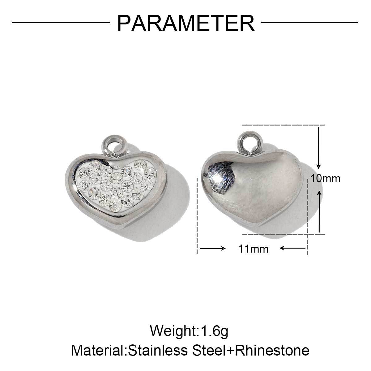 6pcs/pack Stainless Steel Metal Color Irregular Love Heart Wing Charms  Lock Cloud Geometry Necklace DIY Small Pendant Wholesale