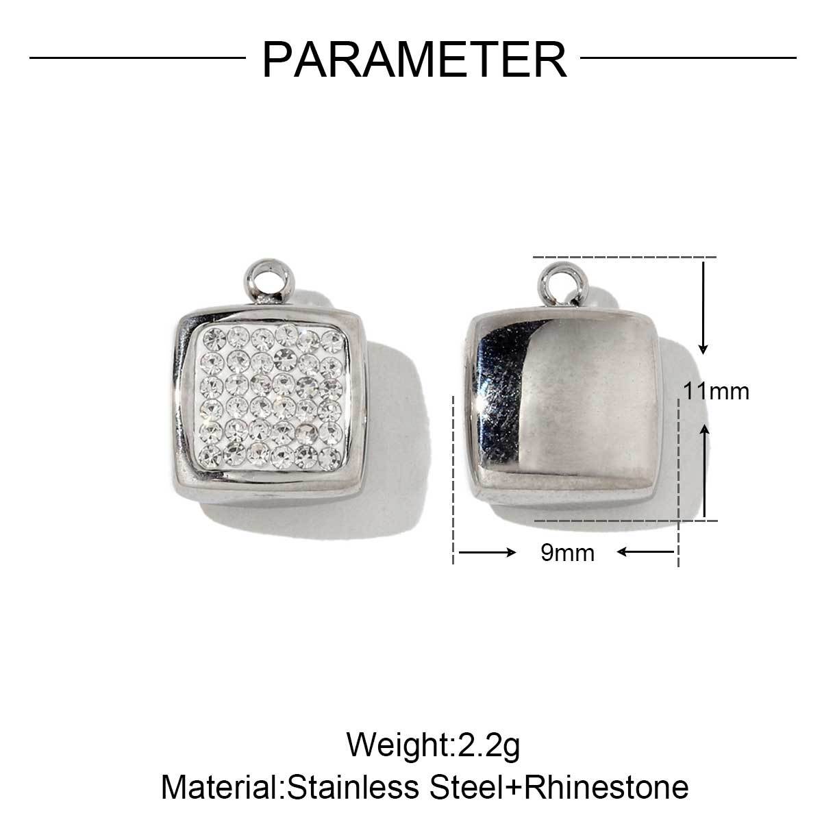 6pcs/pack Stainless Steel Metal Color Irregular Love Heart Wing Charms  Lock Cloud Geometry Necklace DIY Small Pendant Wholesale