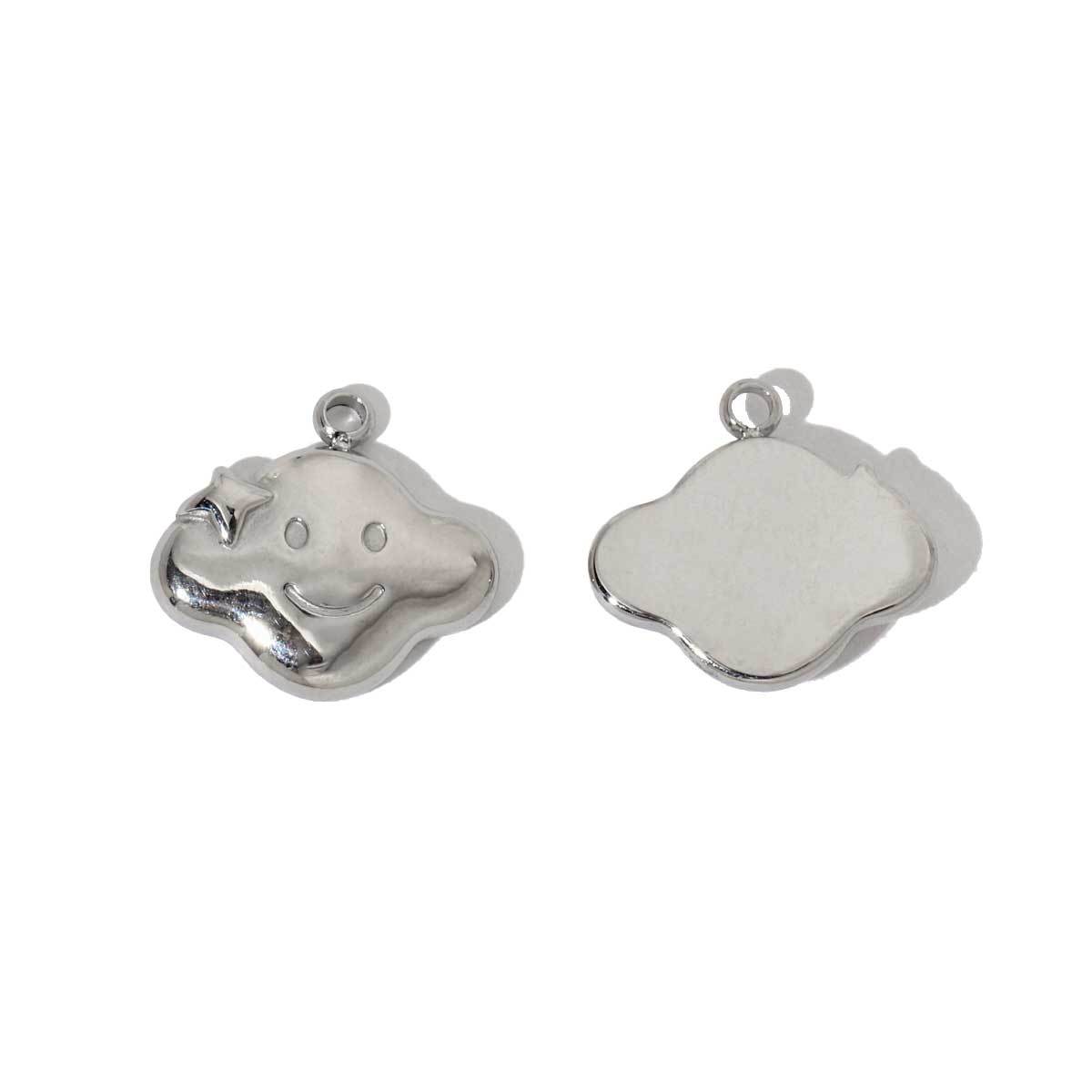 6pcs/pack Stainless Steel Metal Color Irregular Love Heart Wing Charms  Lock Cloud Geometry Necklace DIY Small Pendant Wholesale