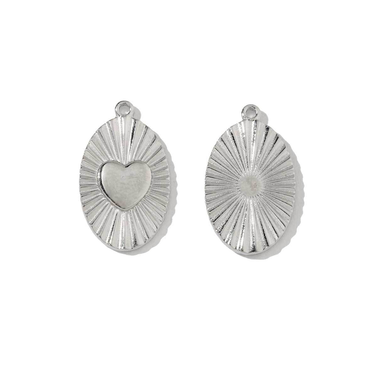 6pcs/pack Stainless Steel Metal Color Irregular Love Heart Wing Charms  Lock Cloud Geometry Necklace DIY Small Pendant Wholesale