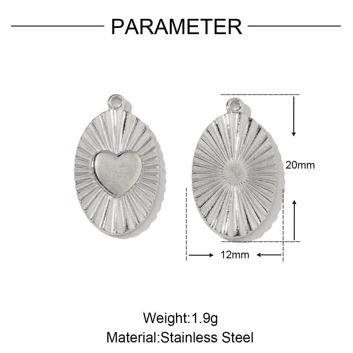6pcs/pack Stainless Steel Metal Color Irregular Love Heart Wing Charms  Lock Cloud Geometry Necklace DIY Small Pendant Wholesale