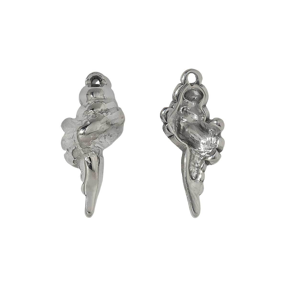 6pcs/pack French Style Stainless Steel Hedgehog Mermaid Charms Bear Wings Seahorse Dog Necklace DIY Small Pendant Wholesale