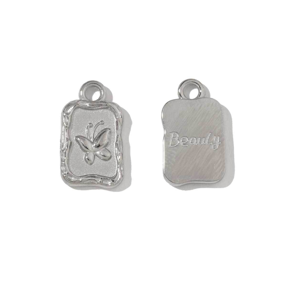 6pcs/pack French Style Stainless Steel Hedgehog Mermaid Charms Bear Wings Seahorse Dog Necklace DIY Small Pendant Wholesale