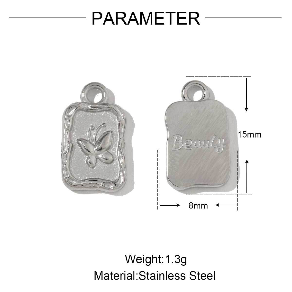 6pcs/pack French Style Stainless Steel Hedgehog Mermaid Charms Bear Wings Seahorse Dog Necklace DIY Small Pendant Wholesale