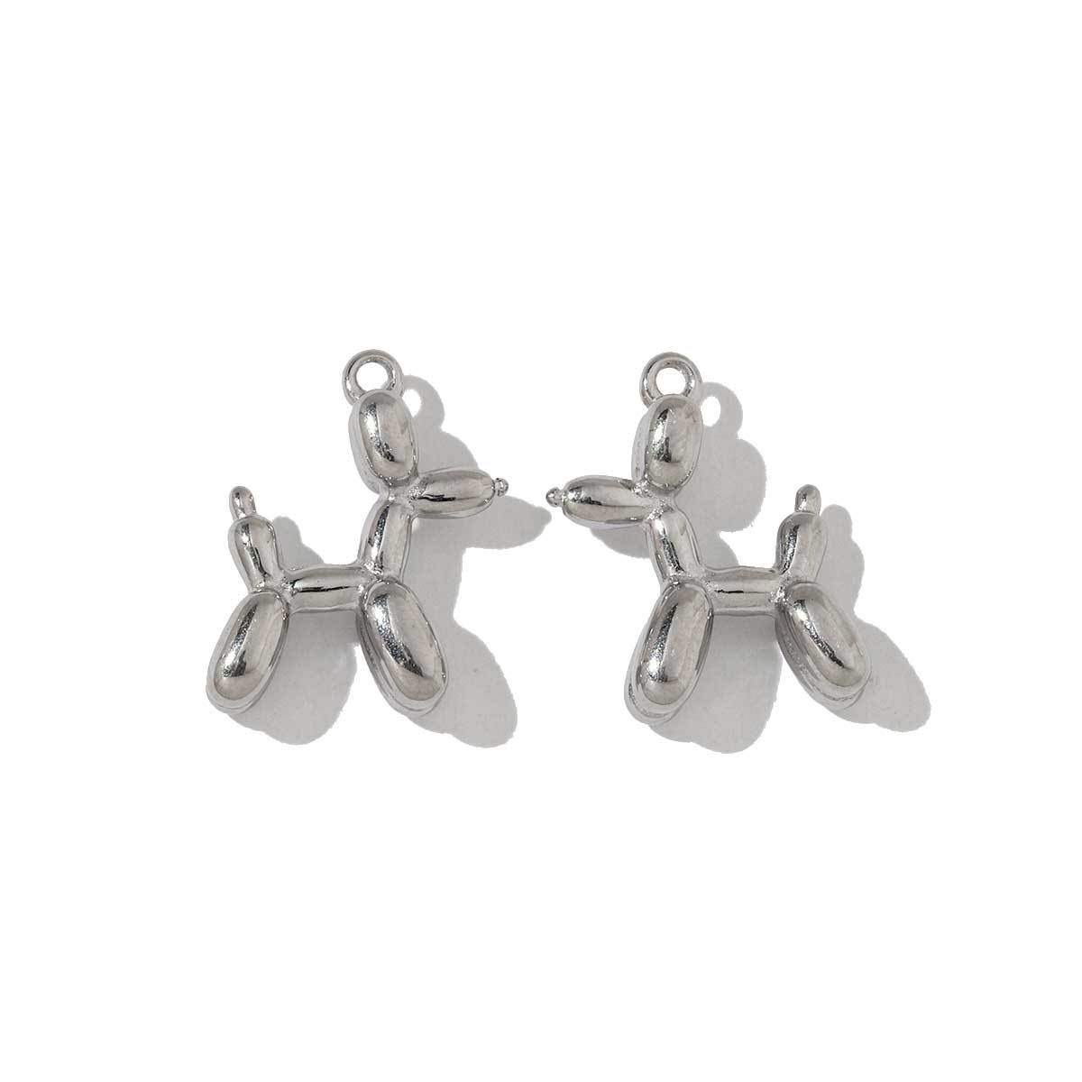 6pcs/pack French Style Stainless Steel Hedgehog Mermaid Charms Bear Wings Seahorse Dog Necklace DIY Small Pendant Wholesale