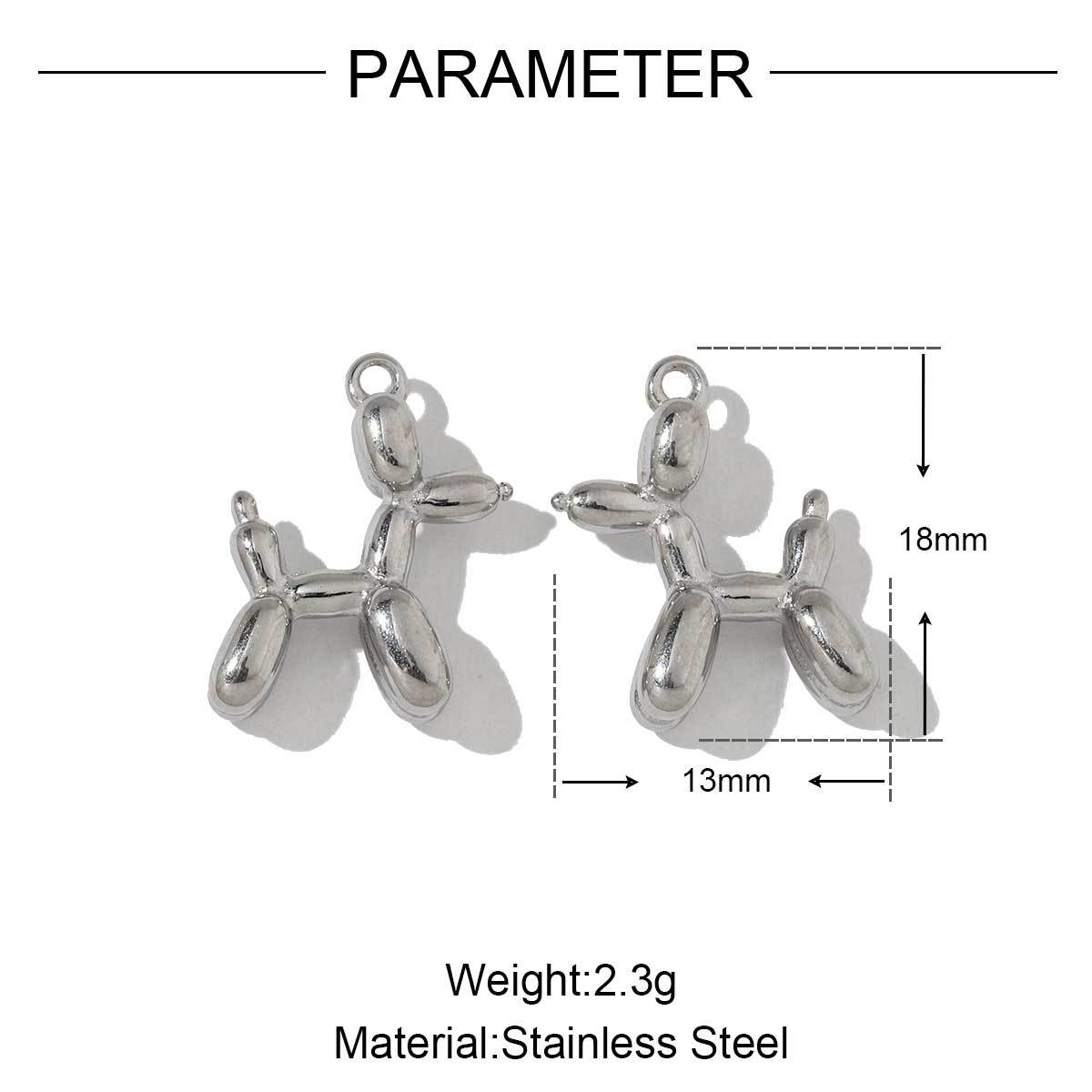 6pcs/pack French Style Stainless Steel Hedgehog Mermaid Charms Bear Wings Seahorse Dog Necklace DIY Small Pendant Wholesale