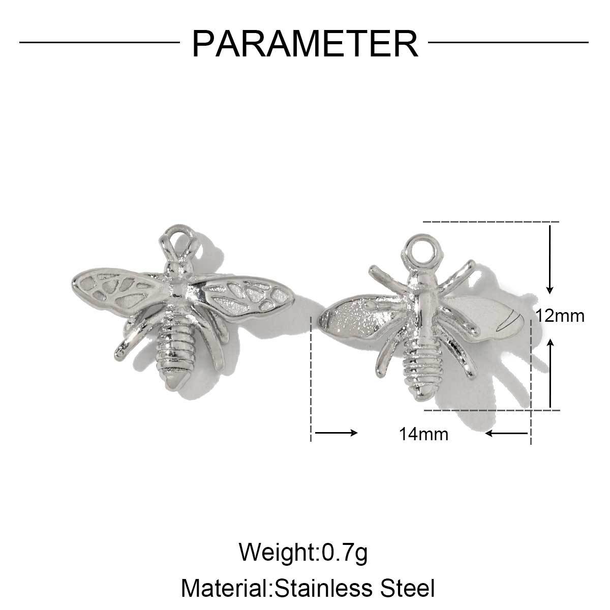 6pcs/pack French Style Stainless Steel Hedgehog Mermaid Charms Bear Wings Seahorse Dog Necklace DIY Small Pendant Wholesale