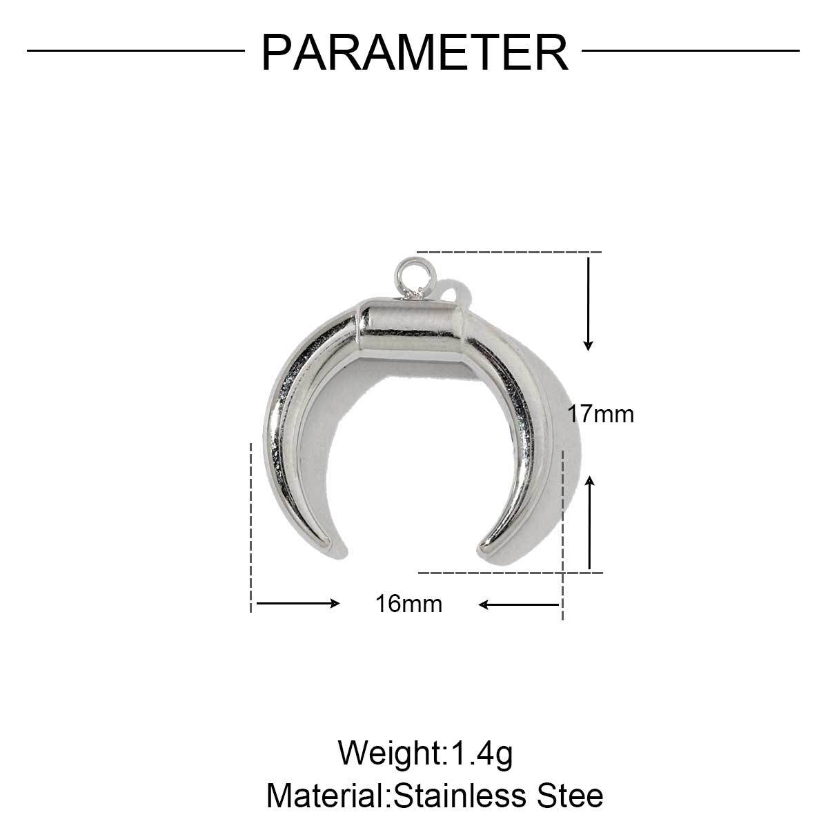 6pcs/pack Stainless Steel Crescent Angel Eye Sun Charms Square Brick Palm Leaf Starfish Necklace DIY Small Pendant Wholesale