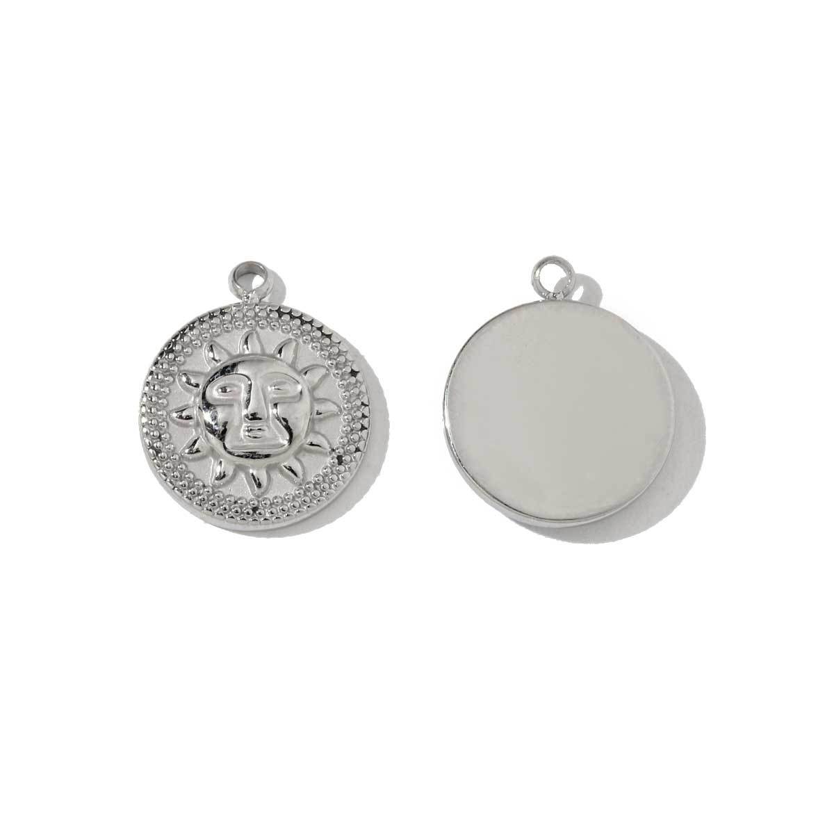 6pcs/pack Stainless Steel Crescent Angel Eye Sun Charms Square Brick Palm Leaf Starfish Necklace DIY Small Pendant Wholesale