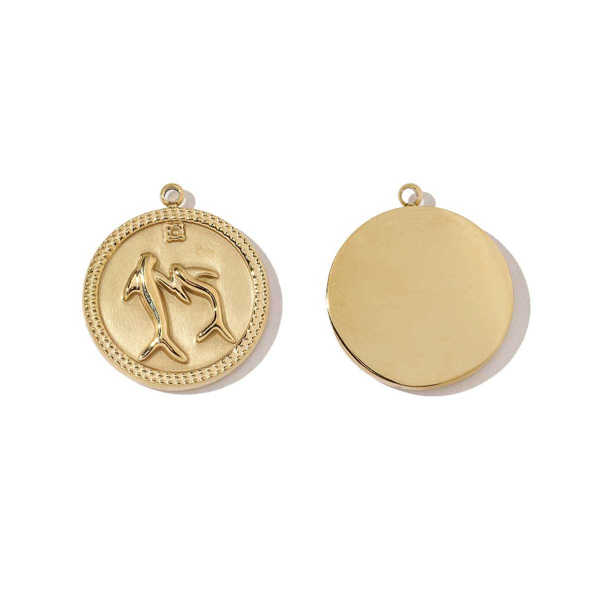 6pcs/pack Stainless Steel Crescent Angel Eye Sun Charms Square Brick Palm Leaf Starfish Necklace DIY Small Pendant Wholesale
