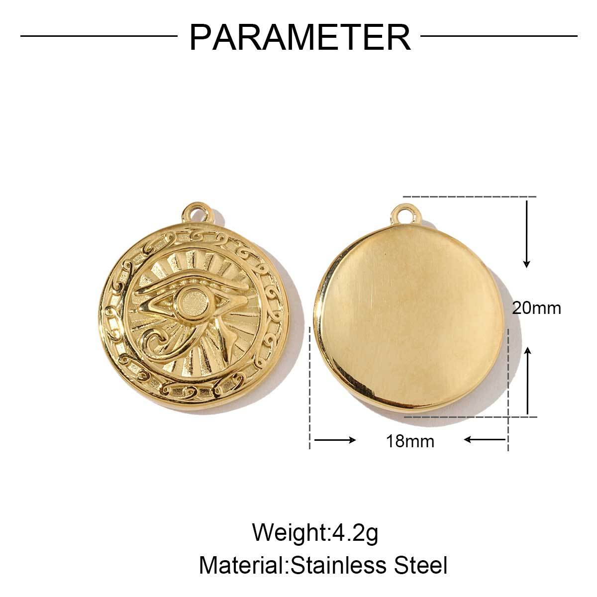 6pcs/pack Stainless Steel Crescent Angel Eye Sun Charms Square Brick Palm Leaf Starfish Necklace DIY Small Pendant Wholesale