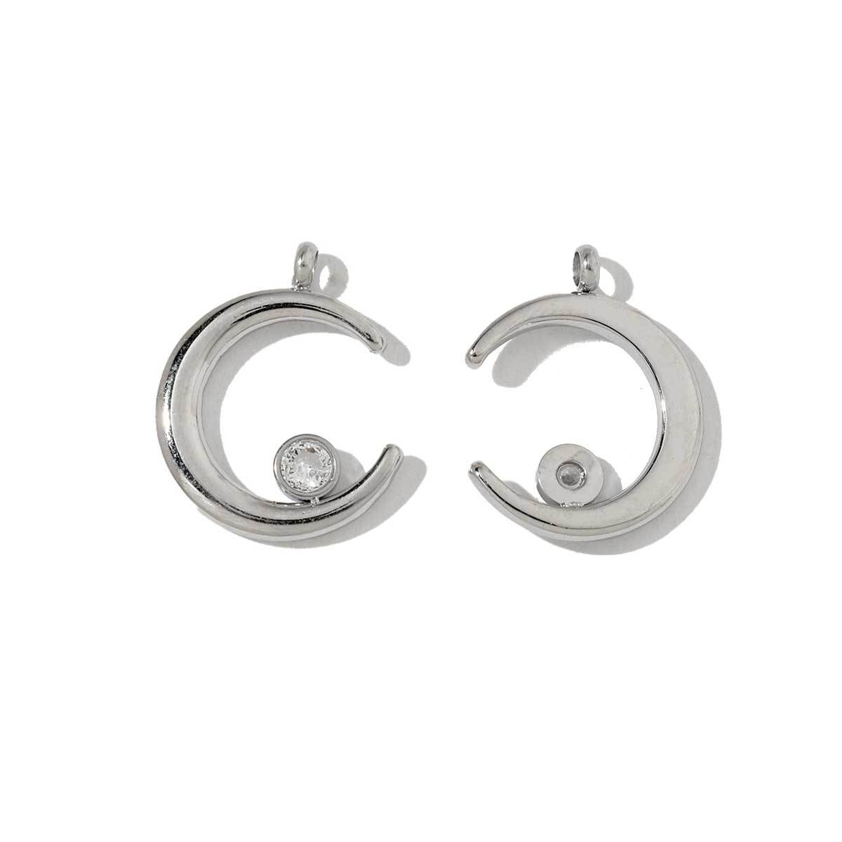 6pcs/pack Stainless Steel Crescent Angel Eye Sun Charms Square Brick Palm Leaf Starfish Necklace DIY Small Pendant Wholesale