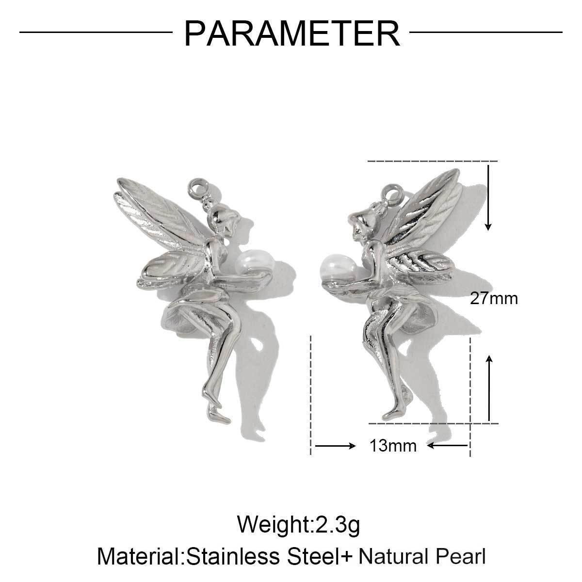6pcs/pack Stainless Steel Crescent Angel Eye Sun Charms Square Brick Palm Leaf Starfish Necklace DIY Small Pendant Wholesale