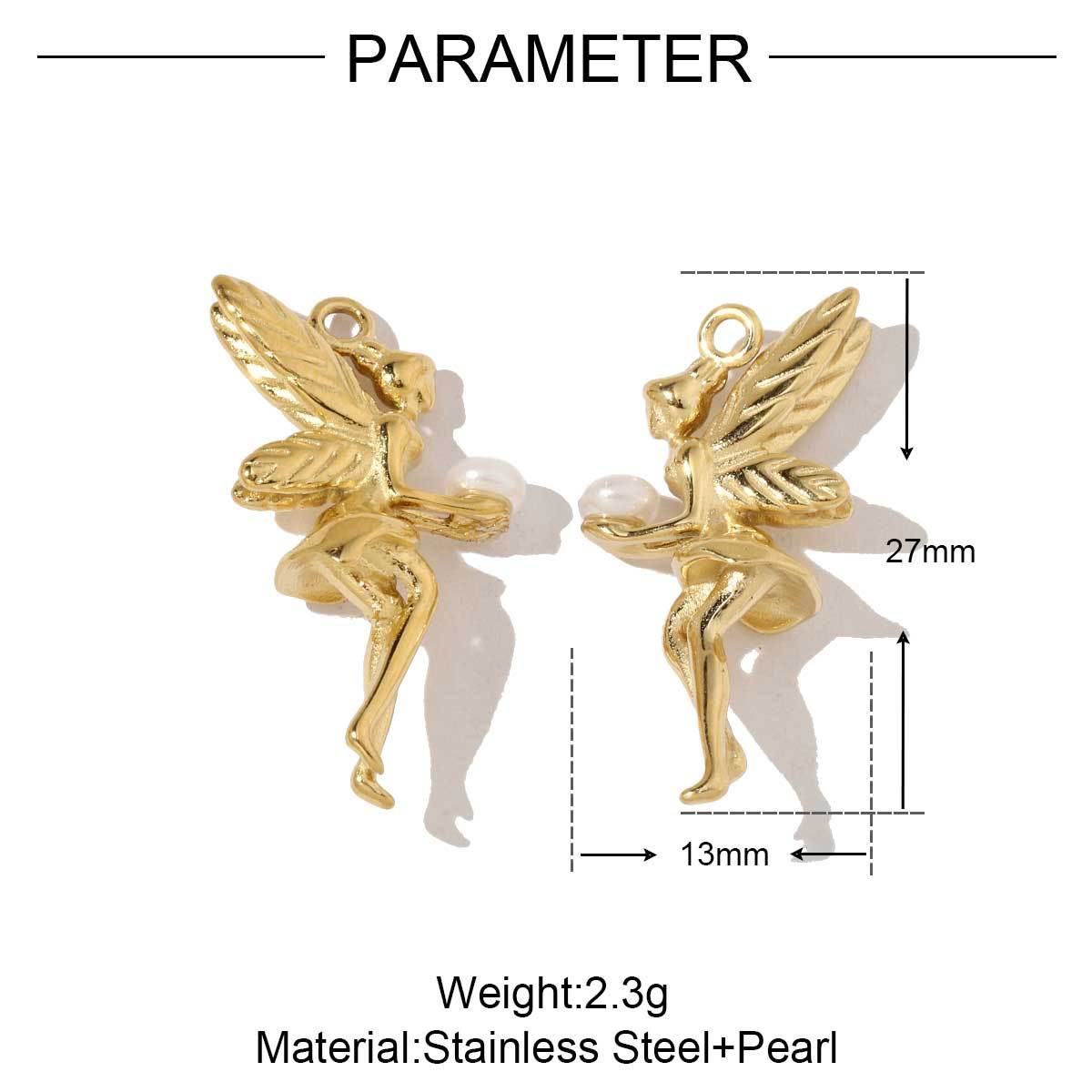 6pcs/pack Stainless Steel Crescent Angel Eye Sun Charms Square Brick Palm Leaf Starfish Necklace DIY Small Pendant Wholesale