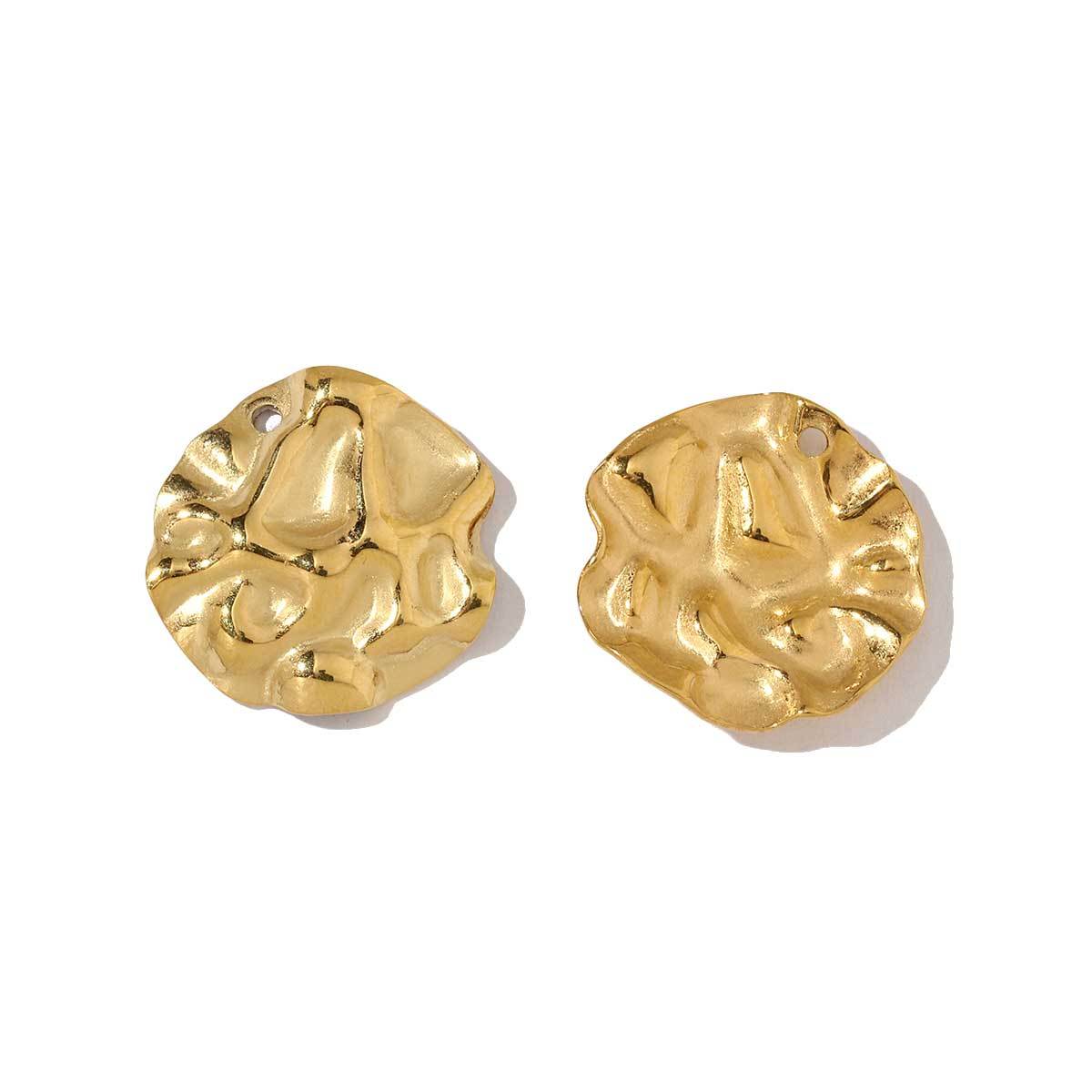 6pcs/pack French Gold Color Geometric Earring Charms Spiral Gourd DIY Necklace Pendants Stainless Steel Jewelry Accessories