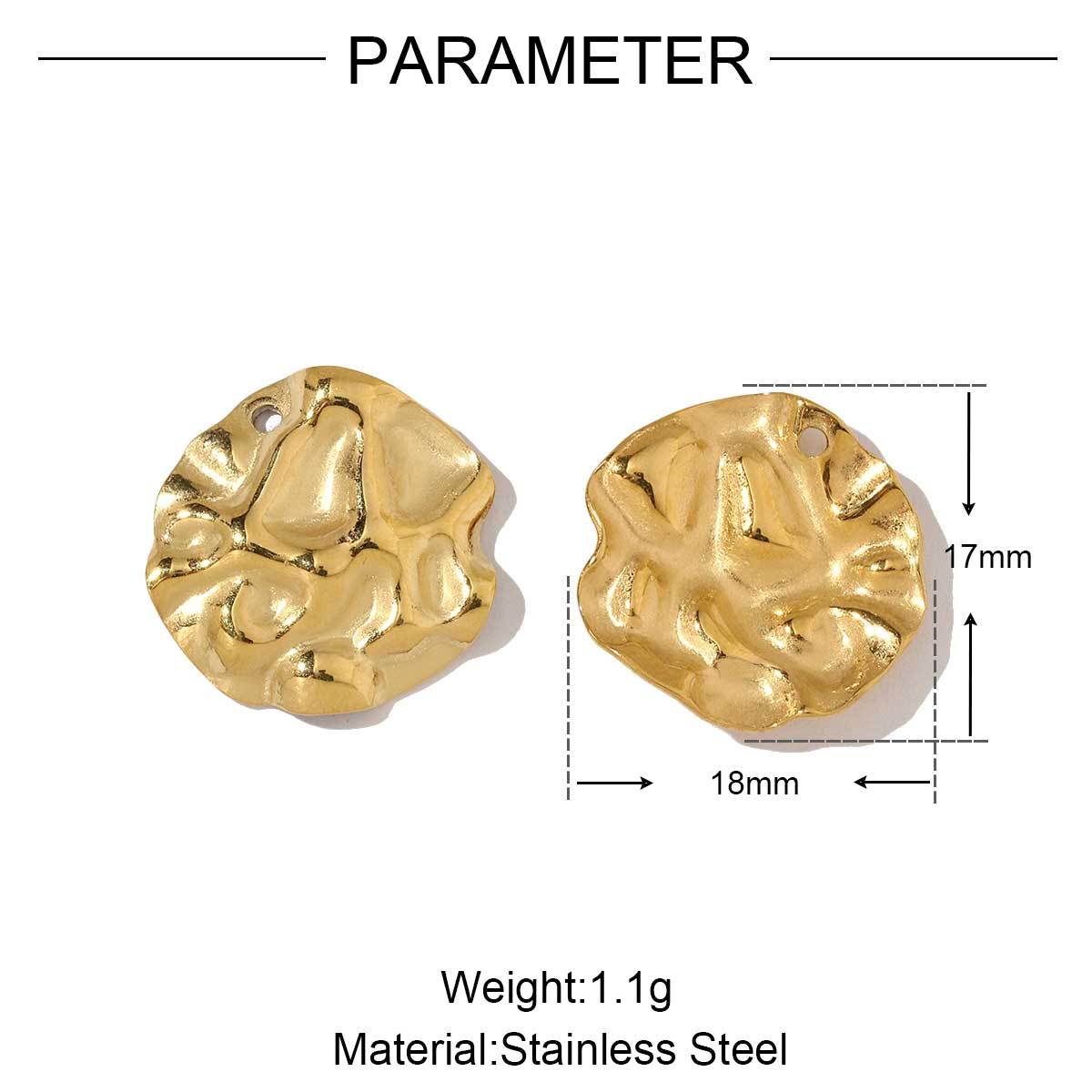 6pcs/pack French Gold Color Geometric Earring Charms Spiral Gourd DIY Necklace Pendants Stainless Steel Jewelry Accessories