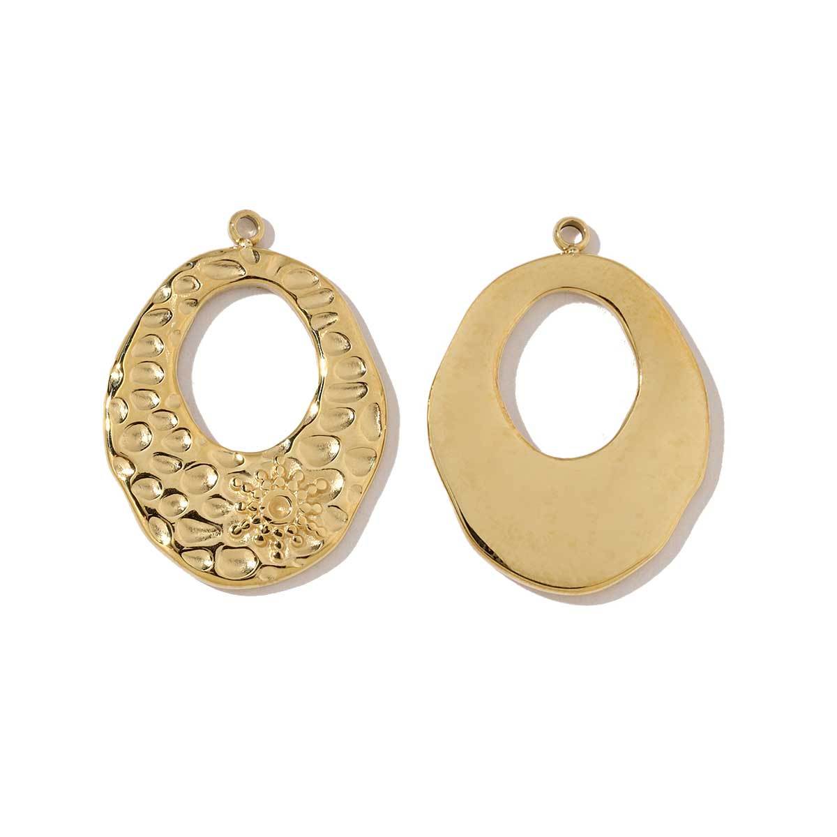 6pcs/pack French Gold Color Geometric Earring Charms Spiral Gourd DIY Necklace Pendants Stainless Steel Jewelry Accessories