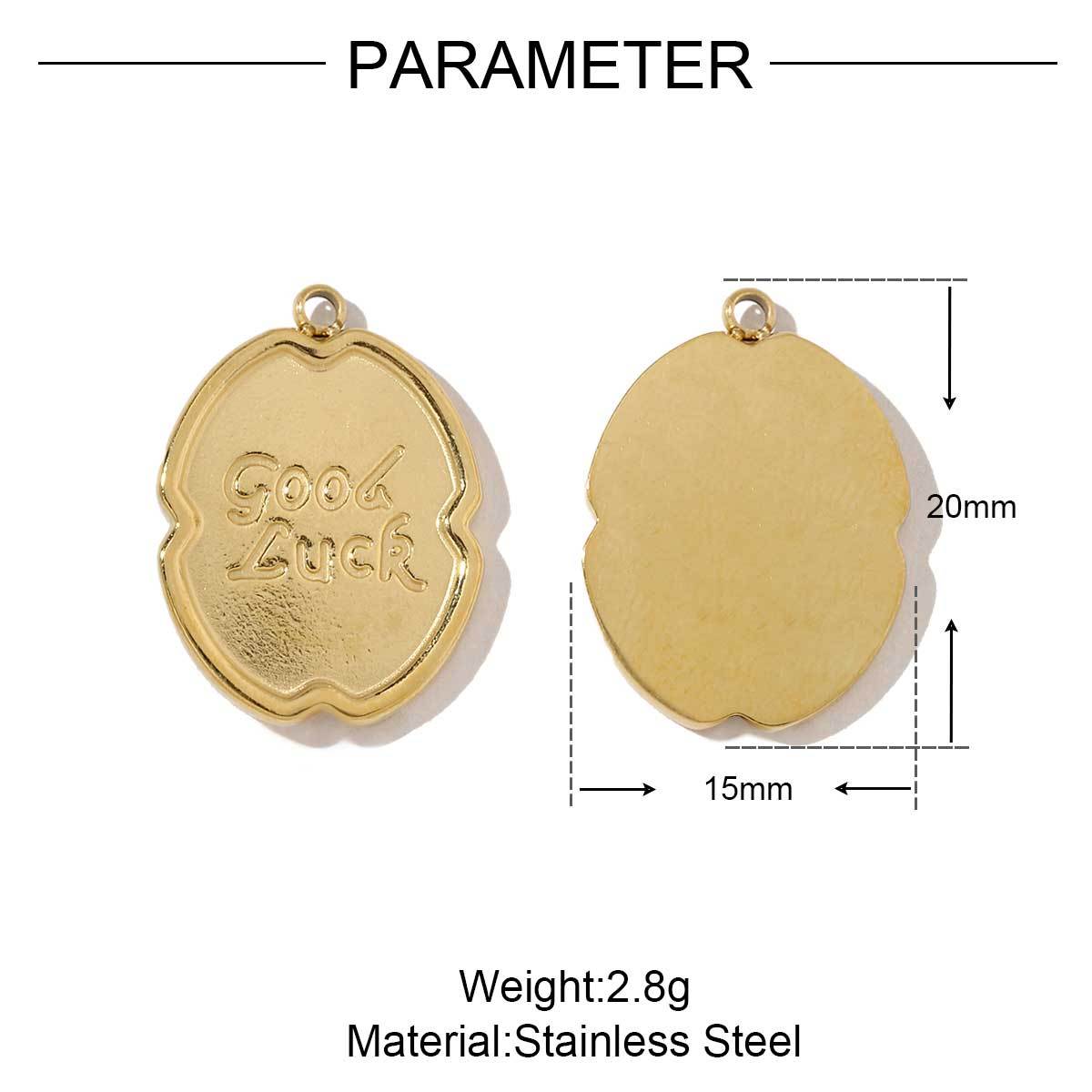 6pcs/pack French Gold Color Geometric Earring Charms Spiral Gourd DIY Necklace Pendants Stainless Steel Jewelry Accessories