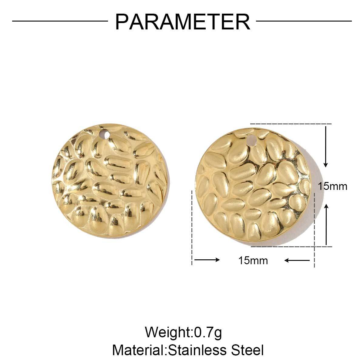 6pcs/pack French Gold Color Geometric Earring Charms Spiral Gourd DIY Necklace Pendants Stainless Steel Jewelry Accessories