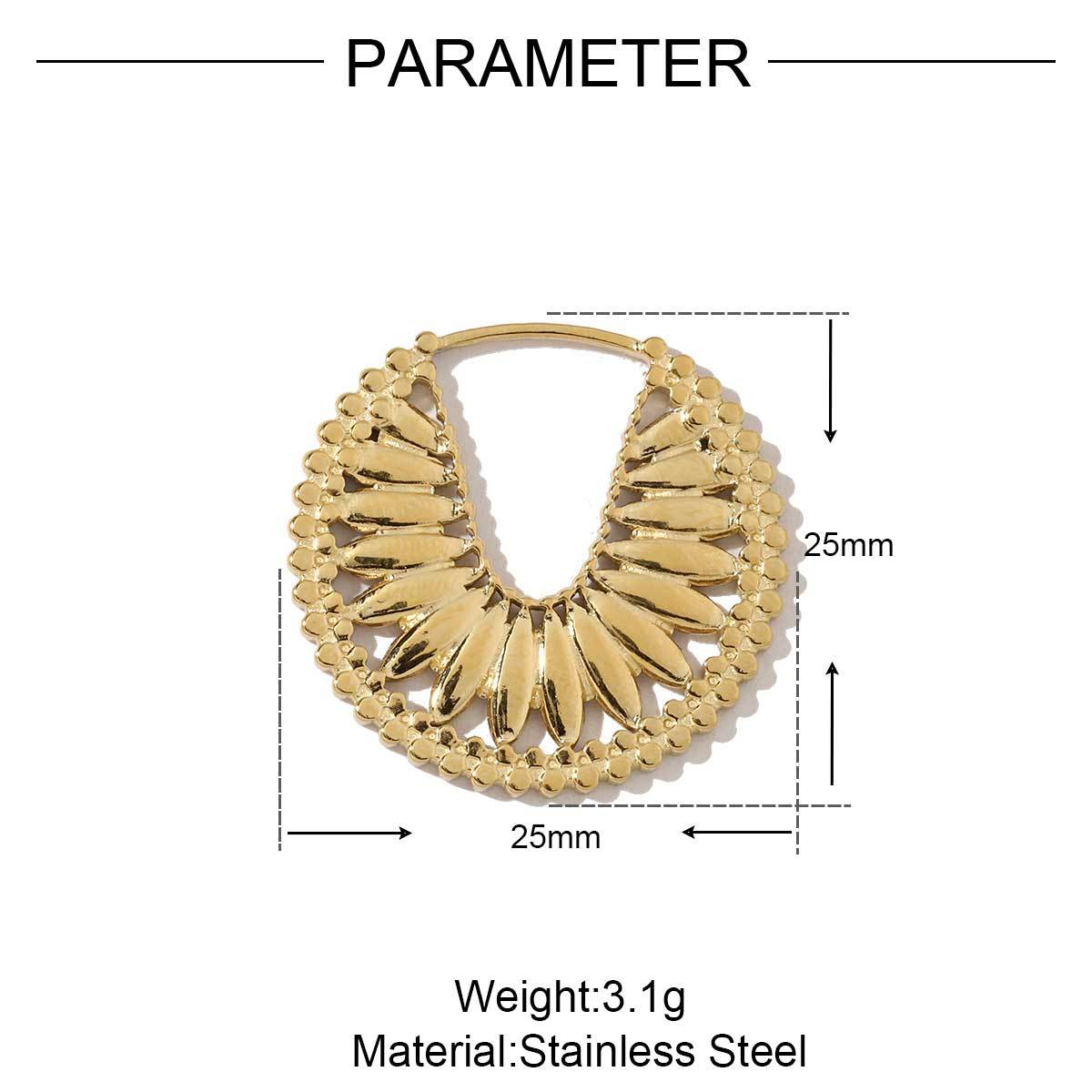 6pcs/pack French Gold Color Geometric Earring Charms Spiral Gourd DIY Necklace Pendants Stainless Steel Jewelry Accessories