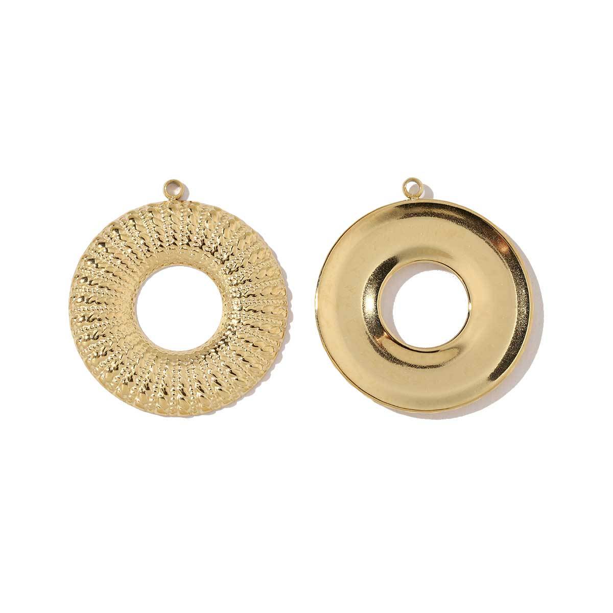 6pcs/pack French Gold Color Geometric Earring Charms Spiral Gourd DIY Necklace Pendants Stainless Steel Jewelry Accessories