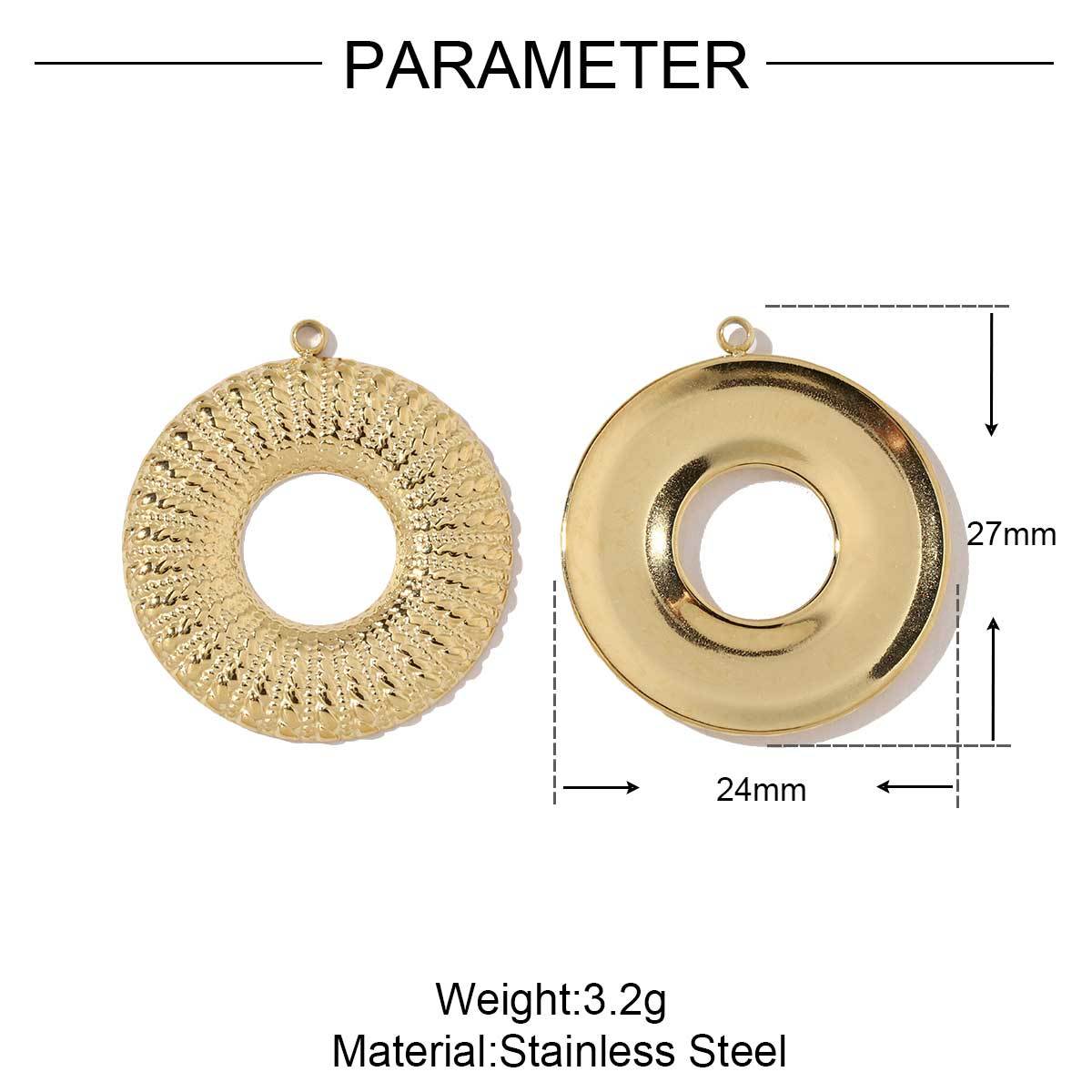 6pcs/pack French Gold Color Geometric Earring Charms Spiral Gourd DIY Necklace Pendants Stainless Steel Jewelry Accessories