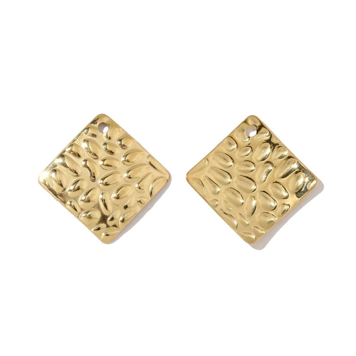 6pcs/pack French Gold Color Geometric Earring Charms Spiral Gourd DIY Necklace Pendants Stainless Steel Jewelry Accessories