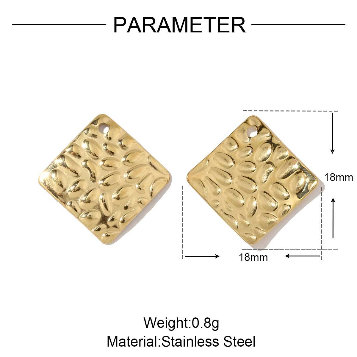 6pcs/pack French Gold Color Geometric Earring Charms Spiral Gourd DIY Necklace Pendants Stainless Steel Jewelry Accessories