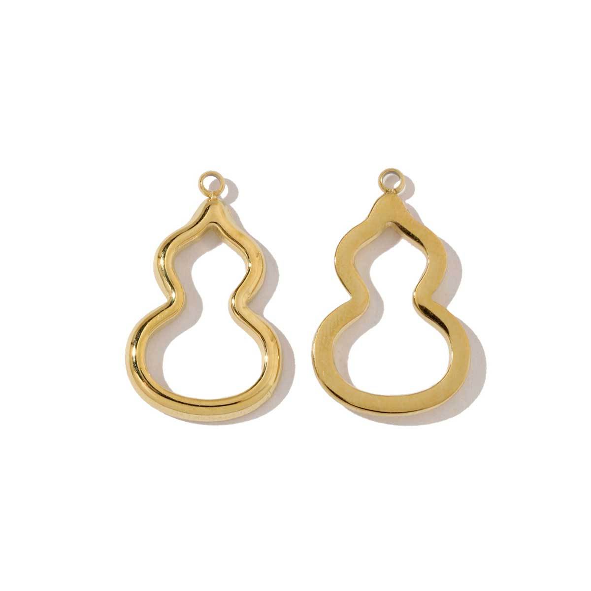 6pcs/pack French Gold Color Geometric Earring Charms Spiral Gourd DIY Necklace Pendants Stainless Steel Jewelry Accessories