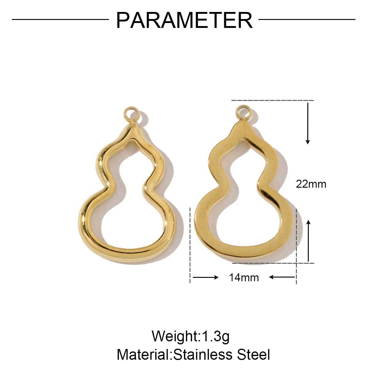 6pcs/pack French Gold Color Geometric Earring Charms Spiral Gourd DIY Necklace Pendants Stainless Steel Jewelry Accessories