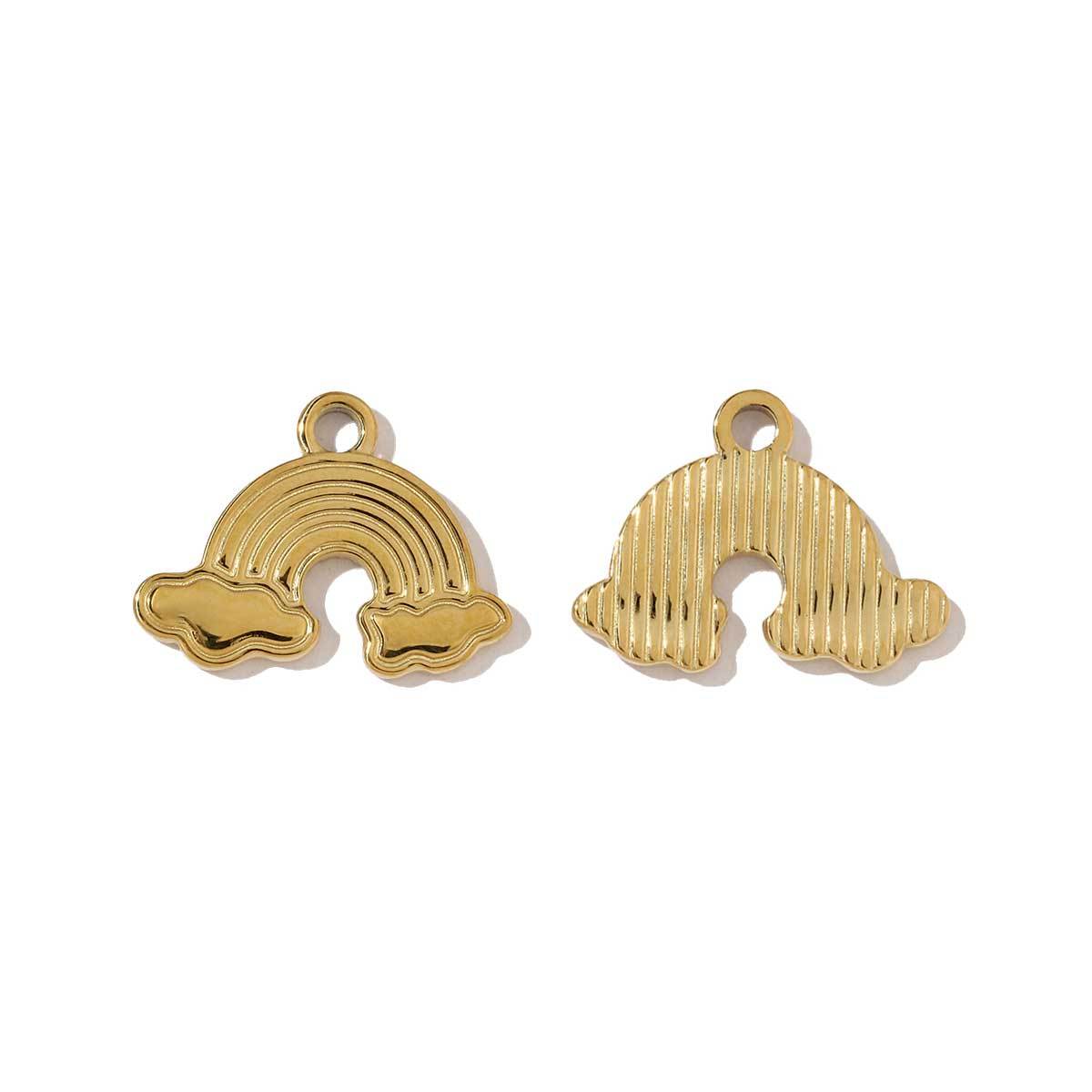 6pcs/pack French Gold Color Geometric Earring Charms Spiral Gourd DIY Necklace Pendants Stainless Steel Jewelry Accessories